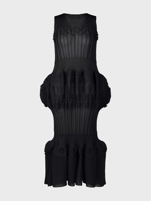 Issey Miyake-Assemblage Dress - Black-Dresses-JP 2-Boboli-Vancouver-Canada