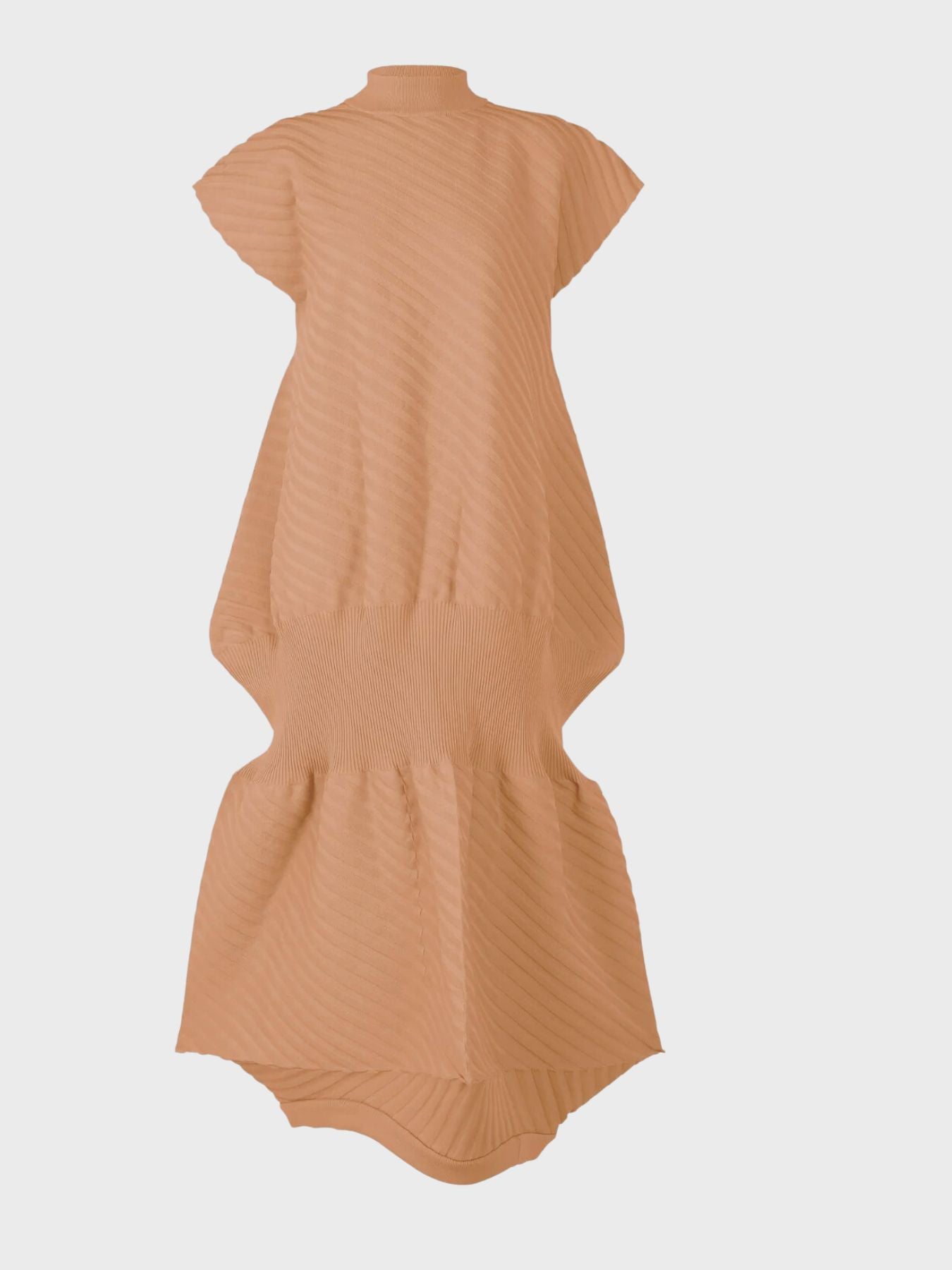 Issey Miyake-Box Knit Dress - Beige-Dresses-JP 2-Boboli-Vancouver-Canada