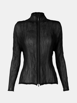 Issey Miyake-Chiffon Twist Shirt - Black-Shirts-JP 02-Boboli-Vancouver-Canada