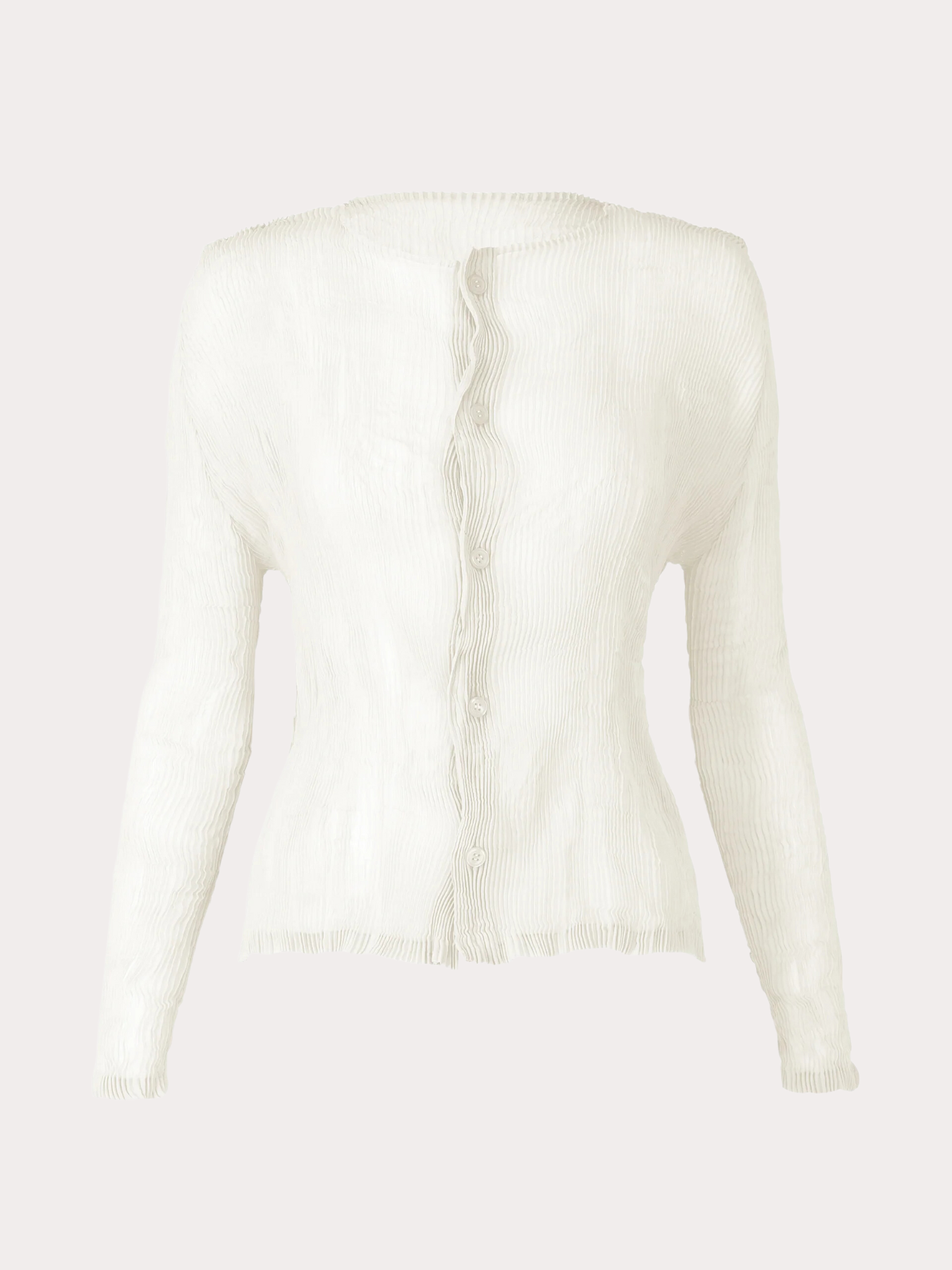 Issey Miyake-Long Sleeve Chiffon Twist Top - White-Shirts-2-Boboli-Vancouver-Canada