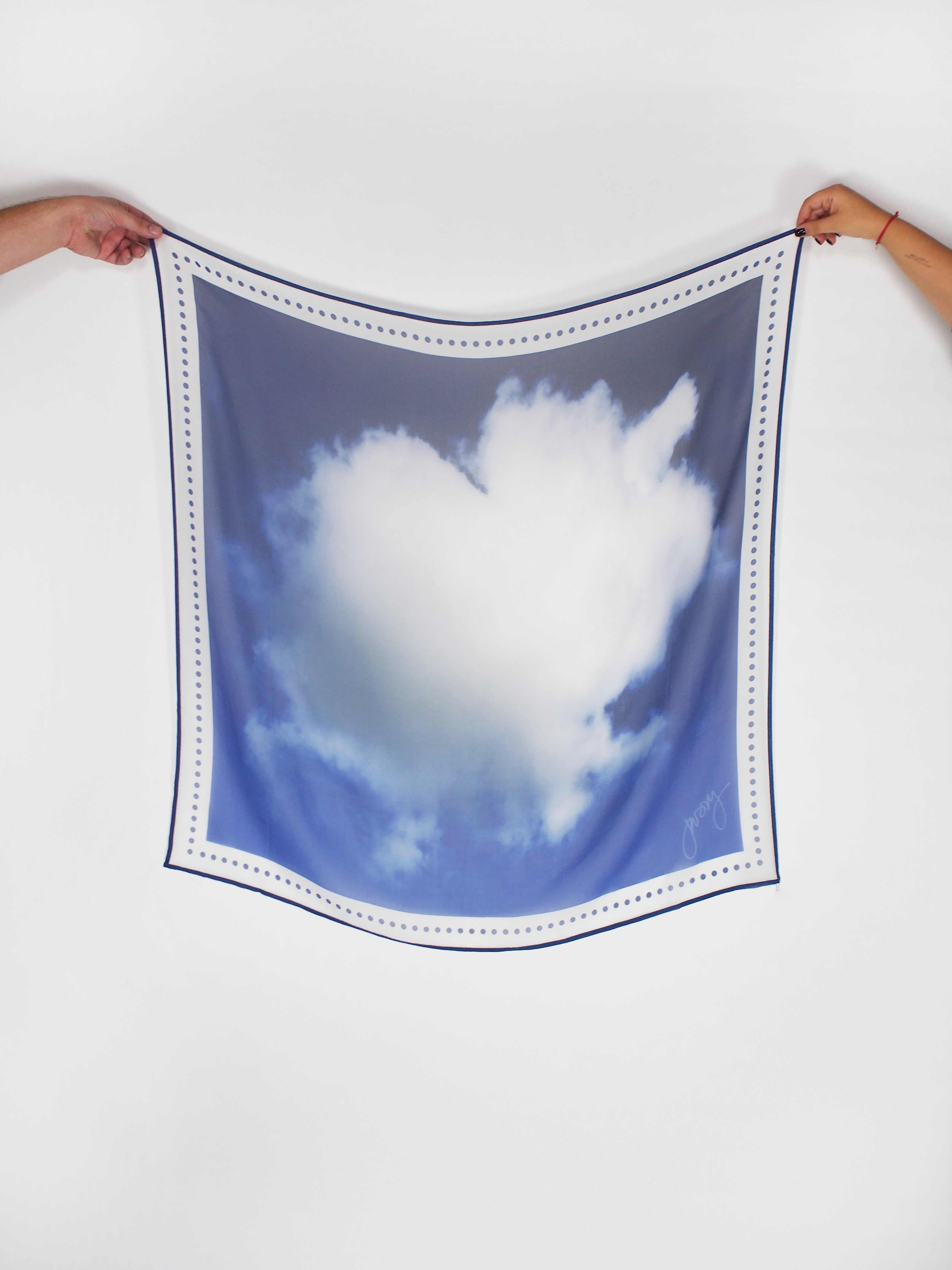 Jackie Wong Art-Blue Cloud-Scarves-One Size-Boboli-Vancouver-Canada