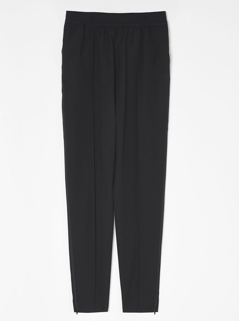 Jil Sander-Light Wool Trouser with Ankle Zip - Black-Pants-38-Boboli-Vancouver-Canada