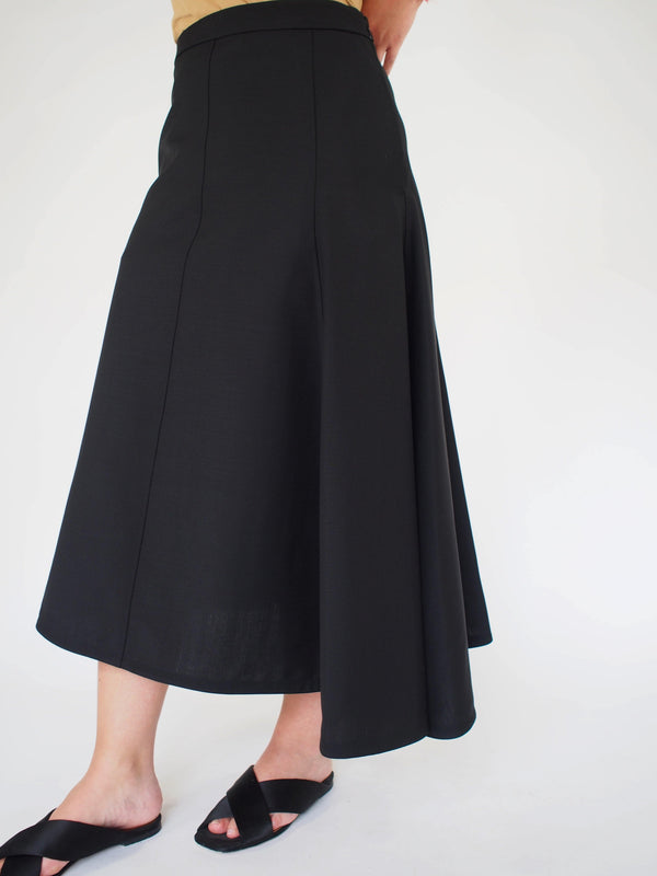 Jil Sander-Mia Tropical Wool Skirt - Black-Skirts-Boboli-Vancouver-Canada