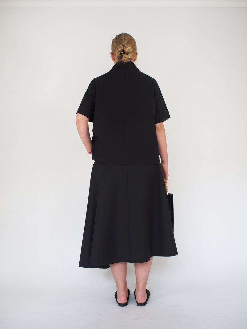 Jil Sander-Mia Tropical Wool Skirt - Black-Skirts-Boboli-Vancouver-Canada