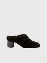 Jil Sander-Shearling Mule - Black-Shoes-Boboli-Vancouver-Canada