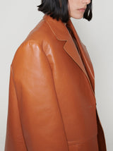 KASSL Editions-Coat Blazer Soft Leather - Fire-Coats-Boboli-Vancouver-Canada