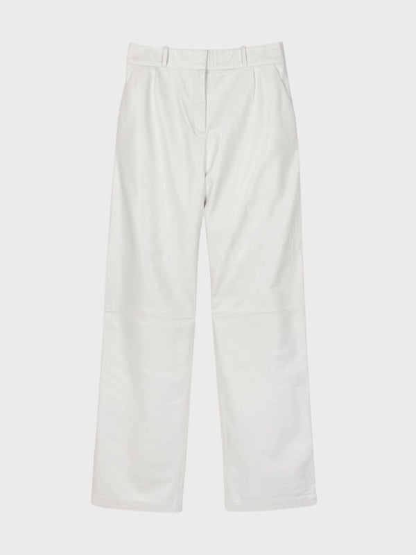 KASSL Editions-Trousers Soft Leather - White-Pants-Boboli-Vancouver-Canada