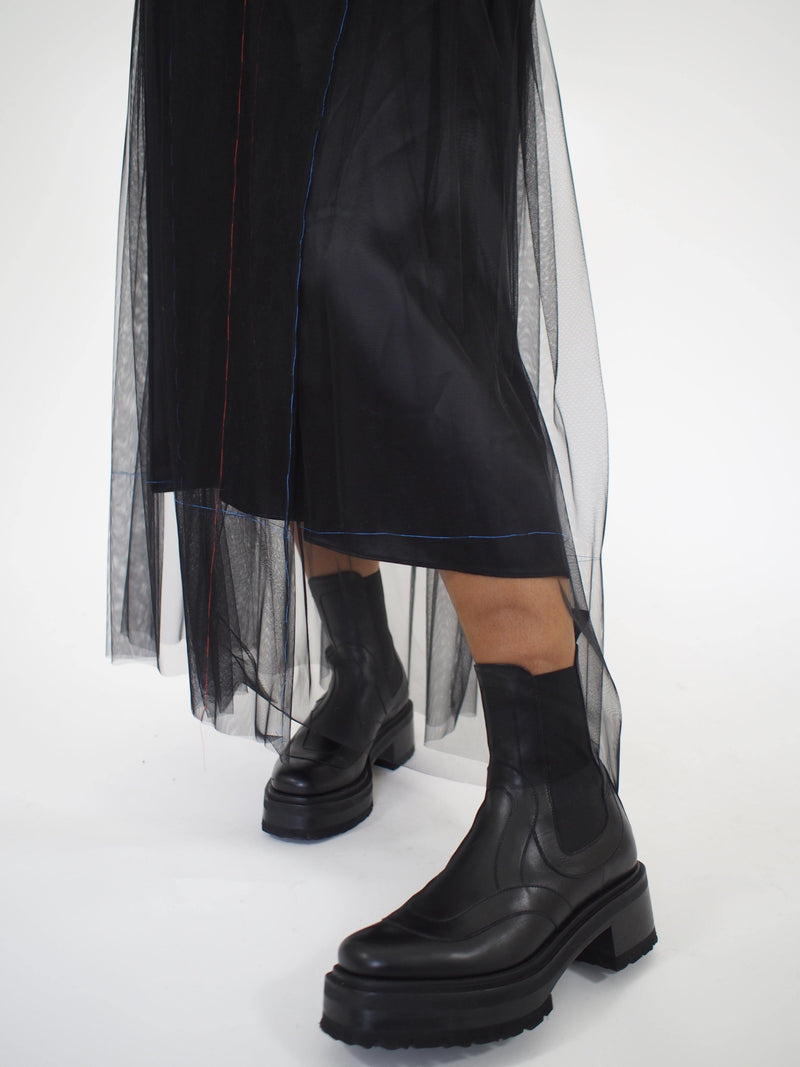 Maison Margiela-Belted Tulle Skirt - Black-Skirts-Boboli-Vancouver-Canada