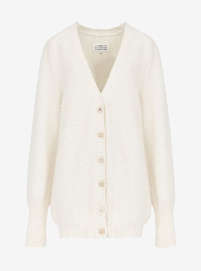 Maison Margiela-Cotton Cardigan - Off White-Sweaters-Boboli-Vancouver-Canada