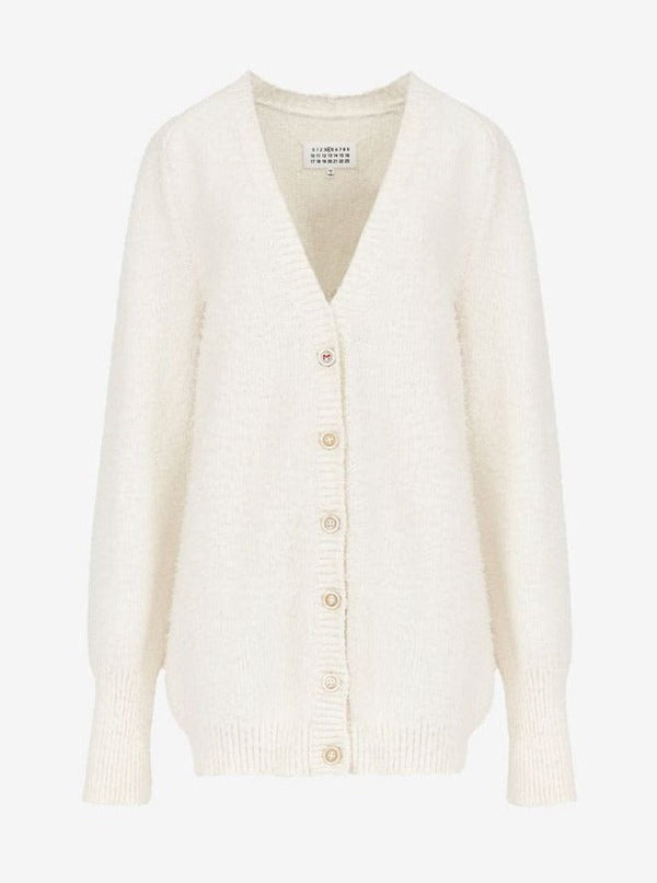 Maison Margiela-Cotton Cardigan - Off White-Sweaters-Boboli-Vancouver-Canada