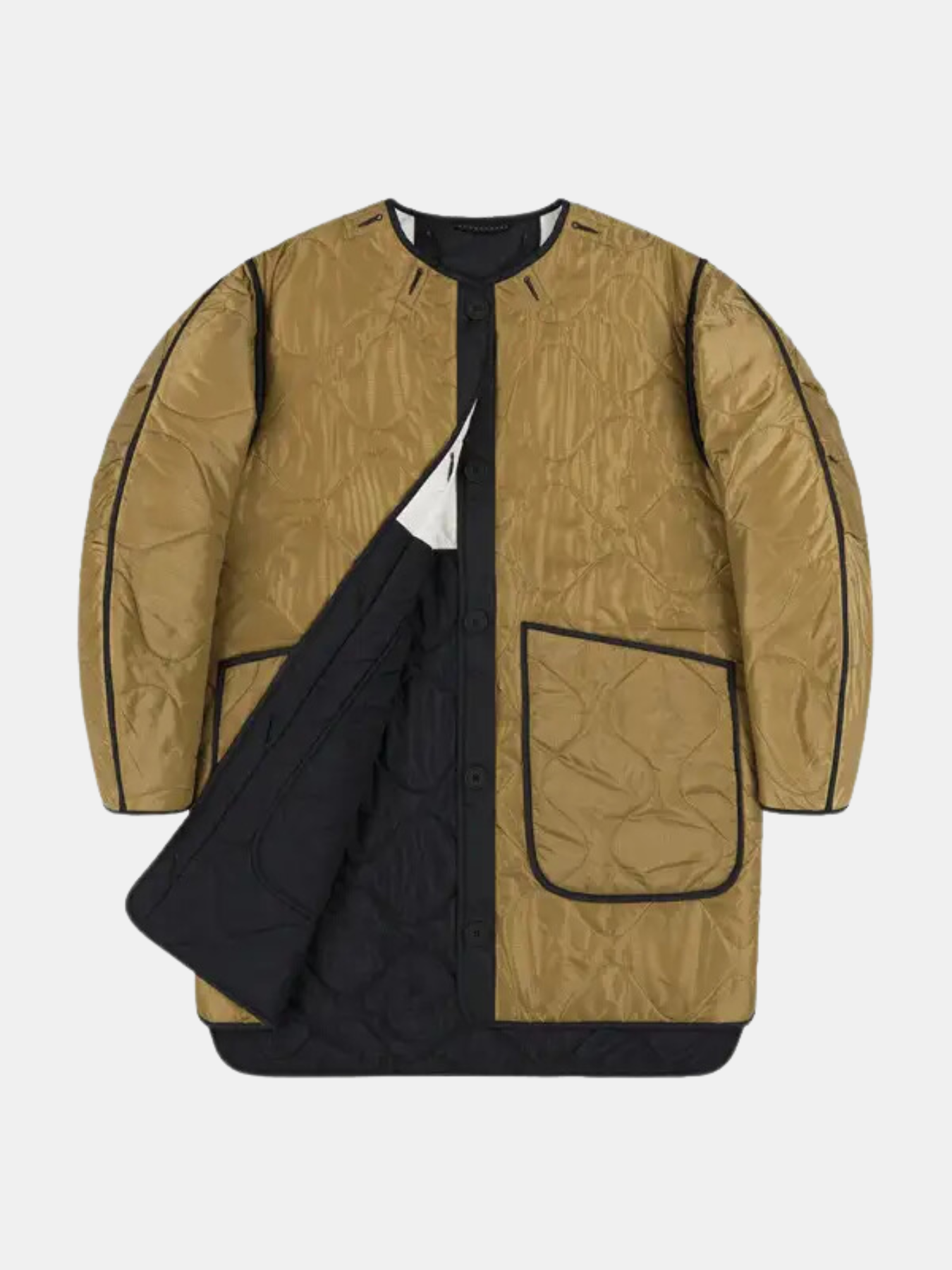 Marfa Stance-Reversible Colourblock Quilt - Gold/White/Black-Coats-XS-Boboli-Vancouver-Canada