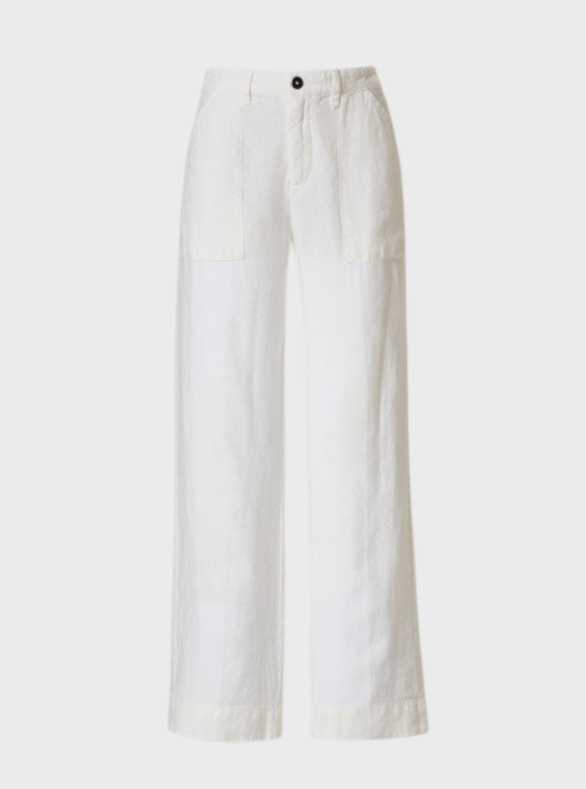 Massimo Alba-High Waist Wide Leg Pant - White-Pants-Boboli-Vancouver-Canada