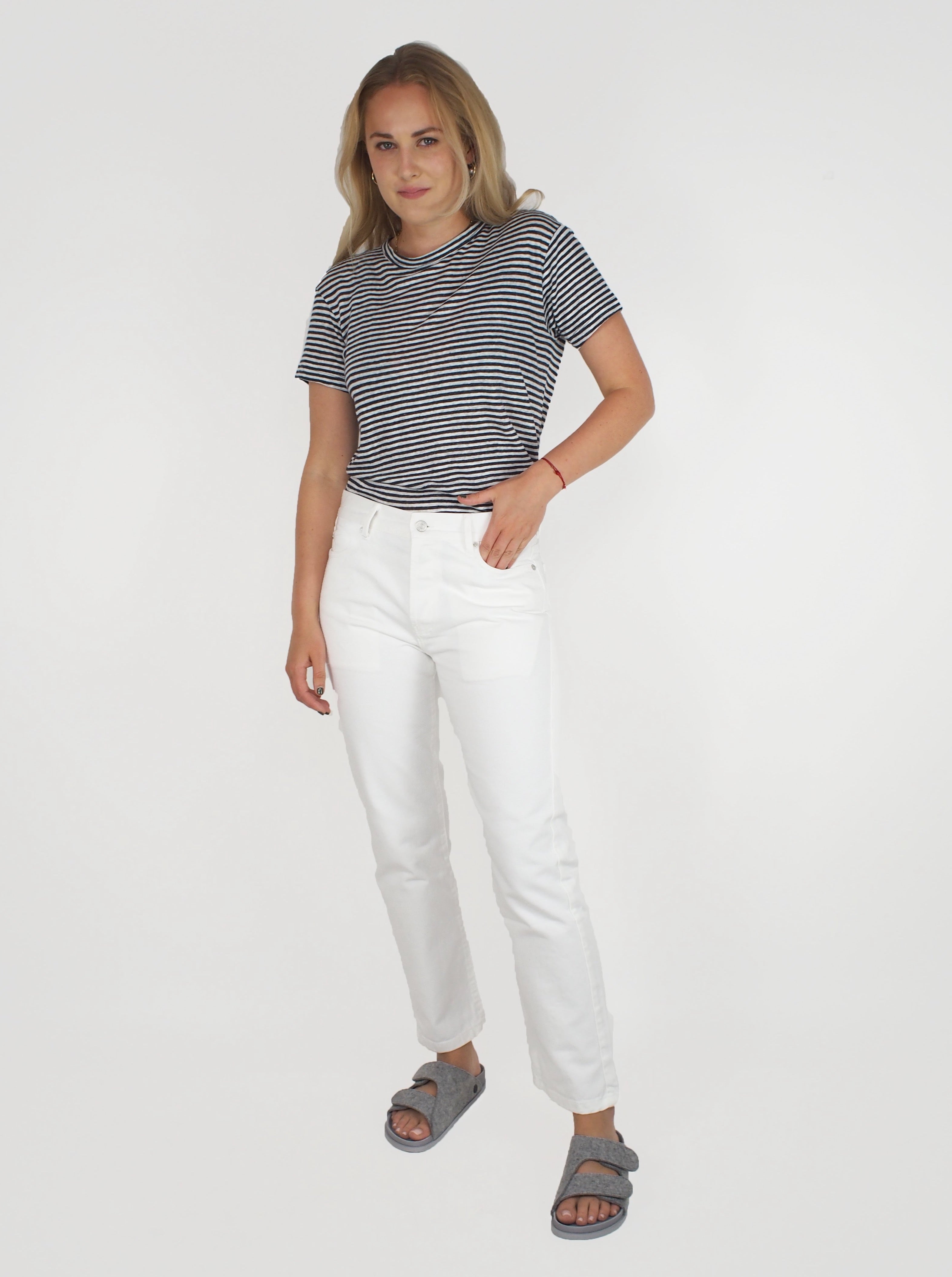 Officine Générale-Naomi Boyfriend Denim - White-Pants-Boboli-Vancouver-Canada