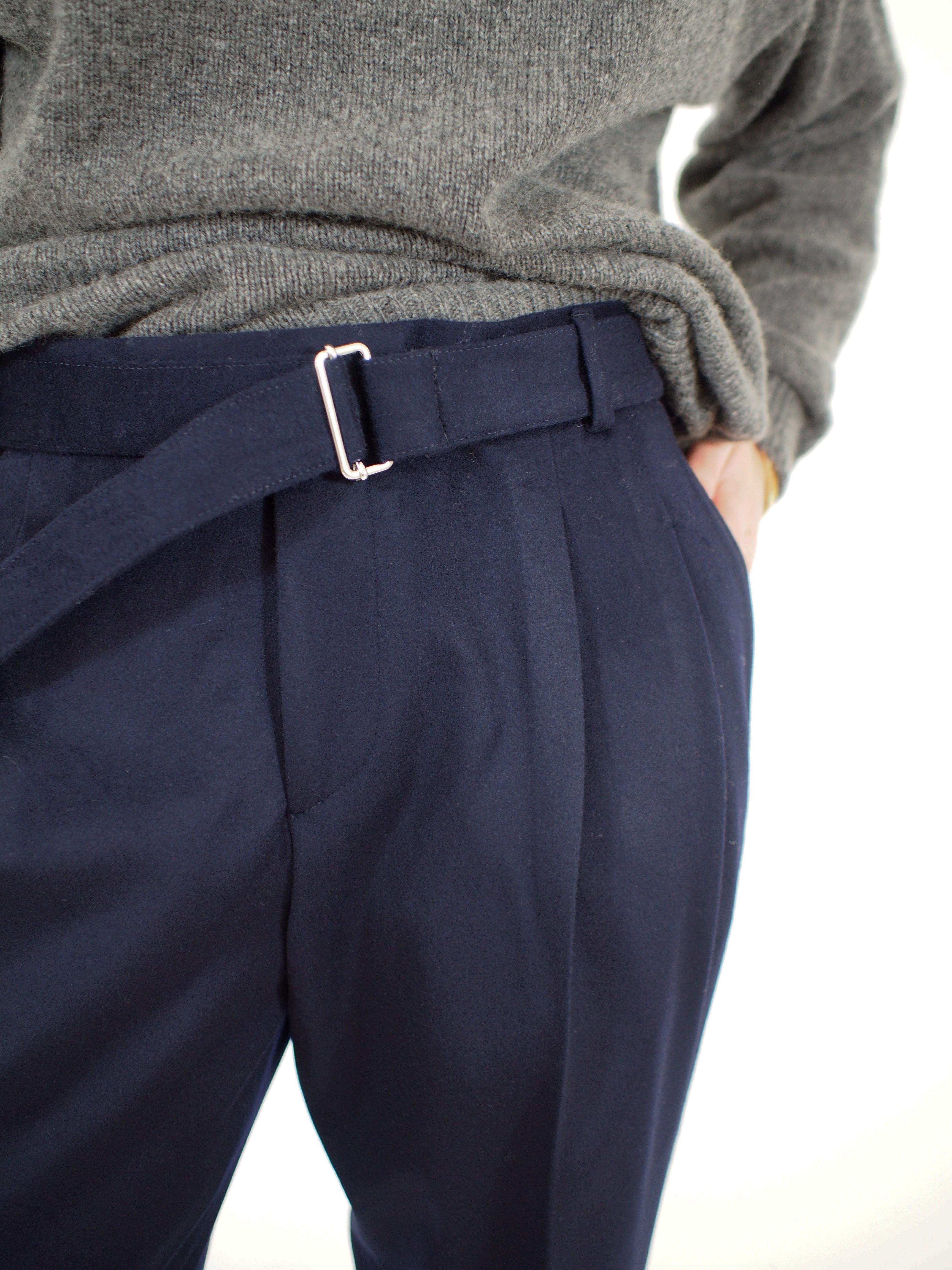 Officine Générale-Pierre Pants - Navy Blue-Pants-Boboli-Vancouver-Canada