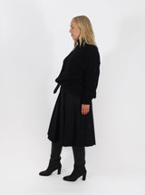 Officine Générale-Pleated Wool Skirt AMY - Black-Skirts-Boboli-Vancouver-Canada