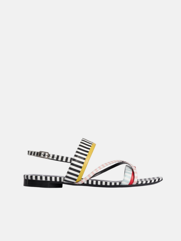 Pierre Hardy-Alpha Flat Sandal - Multi-Colour-Shoes-Boboli-Vancouver-Canada
