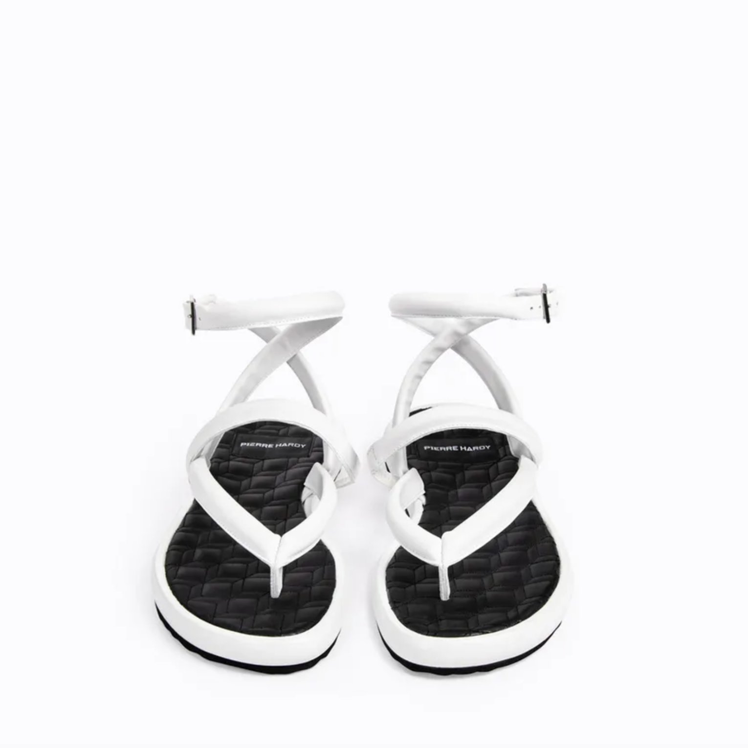 Pierre Hardy-Flat Sandal Xanadu Tong - White / Black-Shoes-Boboli-Vancouver-Canada