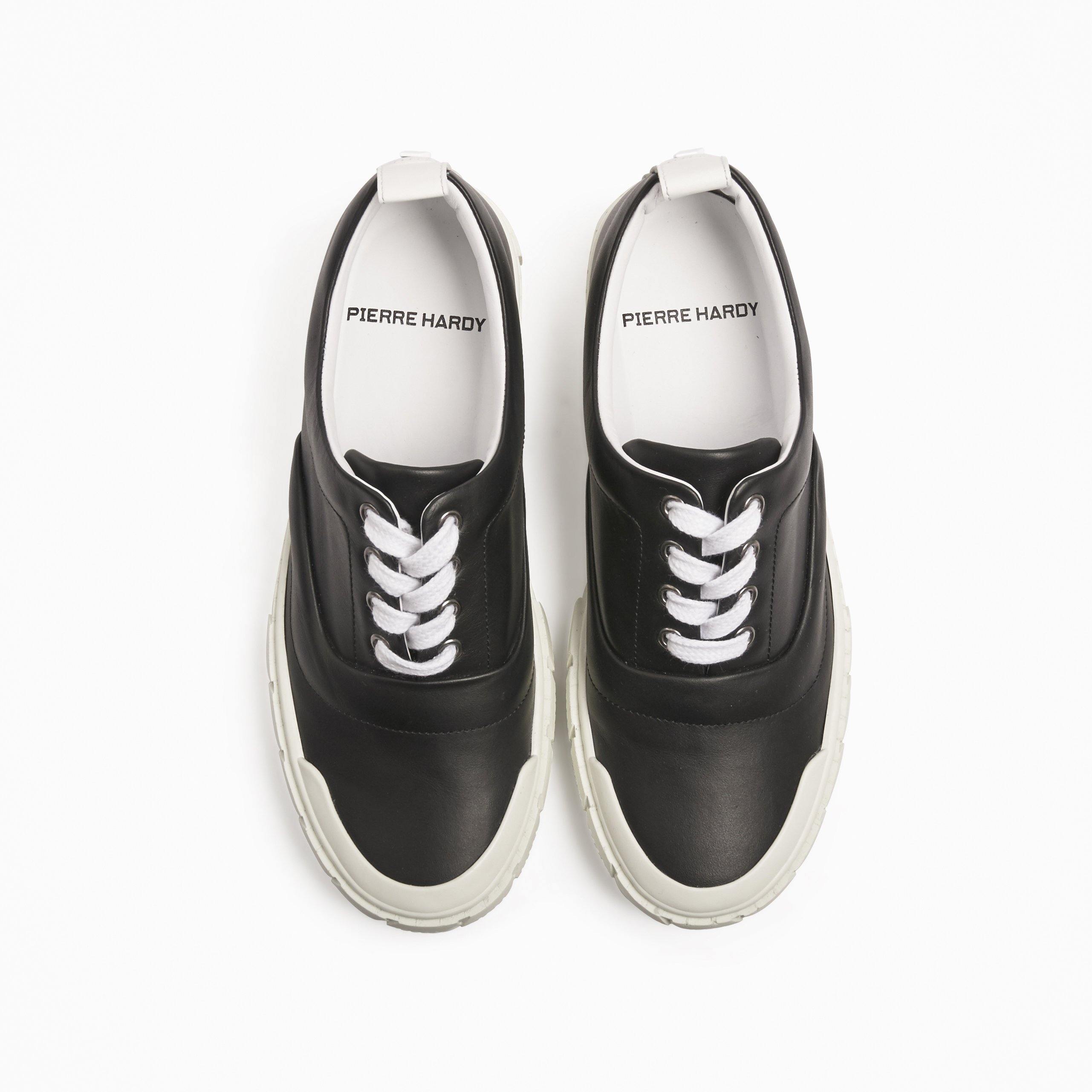 Pierre Hardy-Ollie Leather Sneakers - Black-Shoes-Boboli-Vancouver-Canada