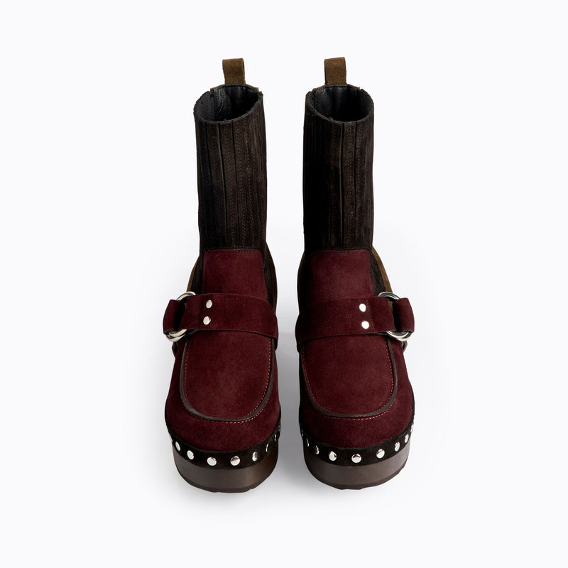 Pierre Hardy-Uma Ankle Boots in Suede Calf - Burgundy-Shoes-Boboli-Vancouver-Canada