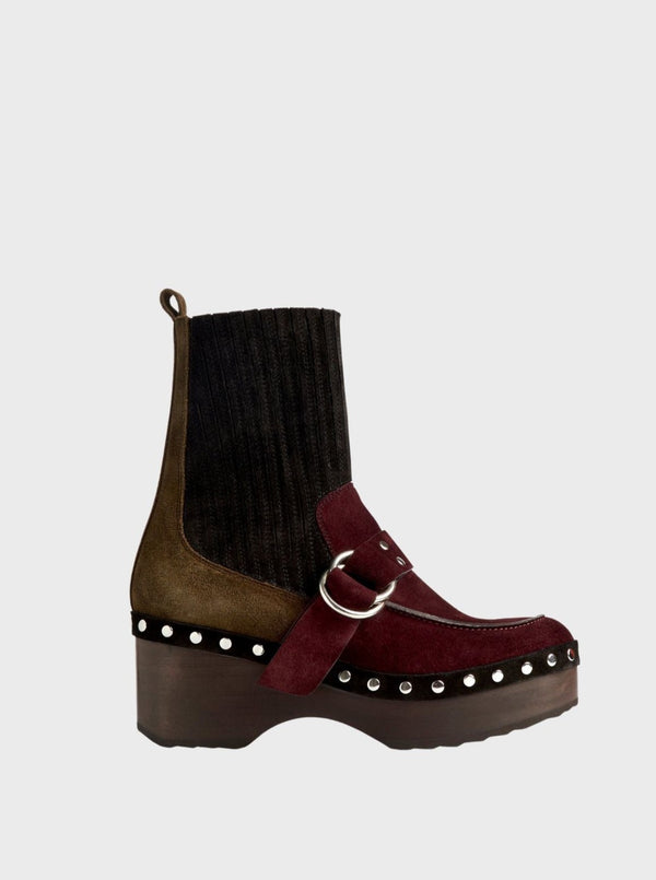 Pierre Hardy-Uma Ankle Boots in Suede Calf - Burgundy-Shoes-Boboli-Vancouver-Canada