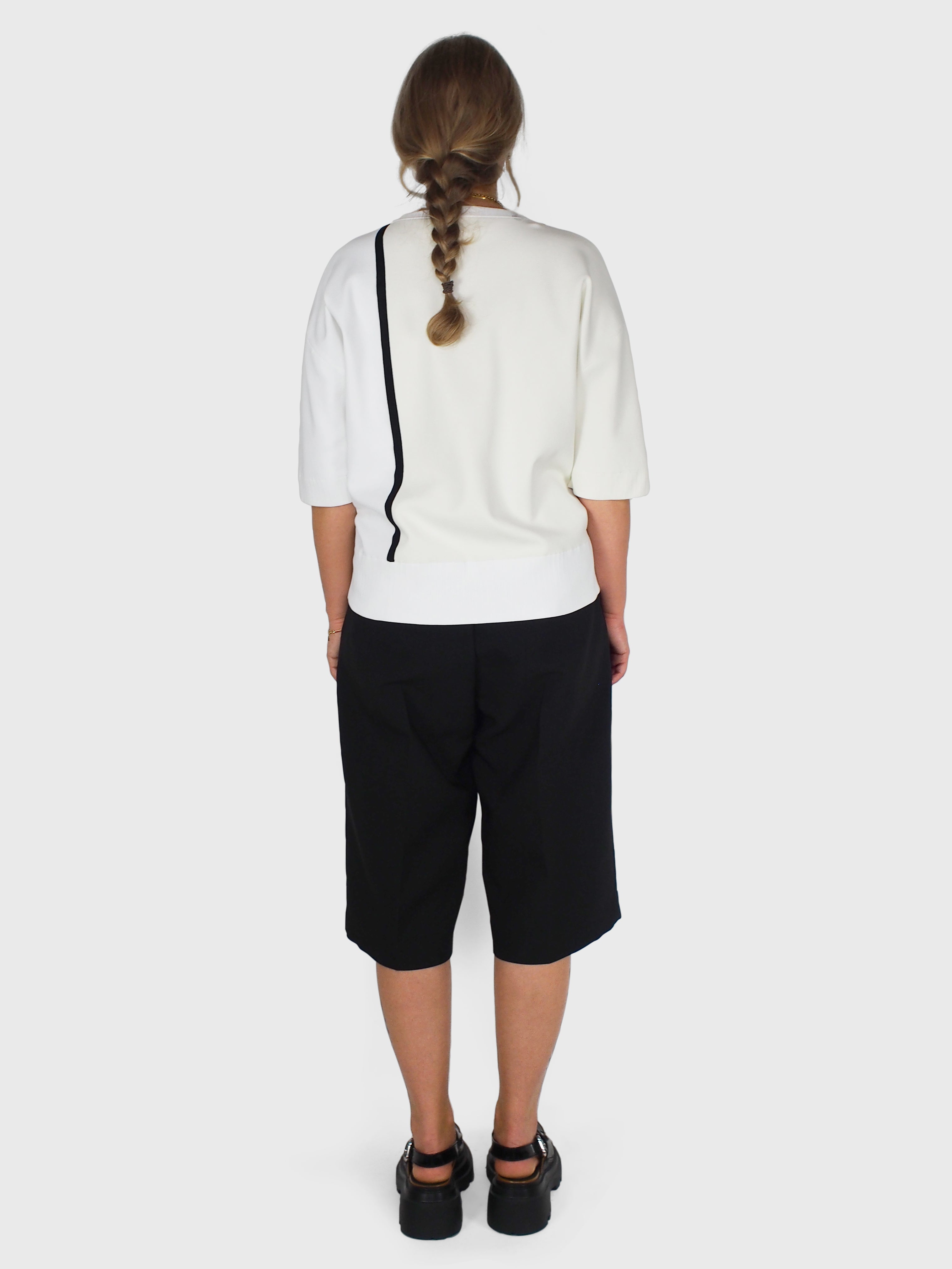 Plan C-Color Block S.S. Sweater - White Butter-Sweaters-Boboli-Vancouver-Canada