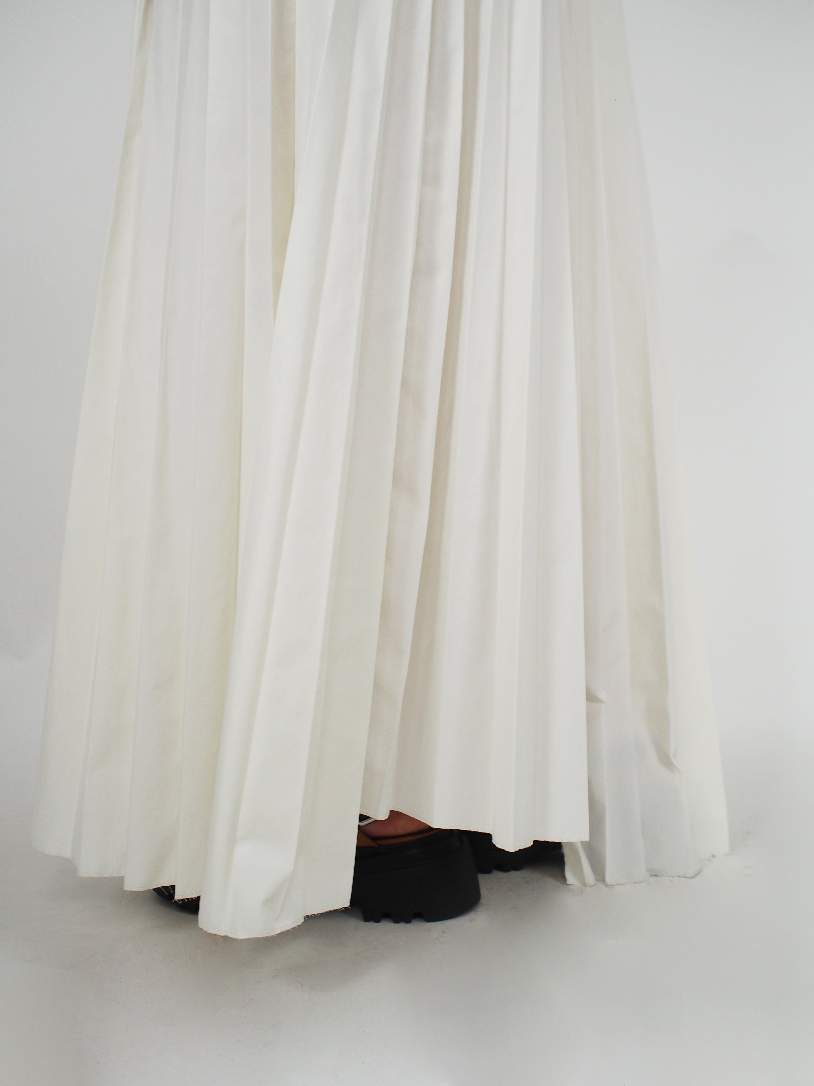 Plan C-Pleated Long Dress - Butter-Dresses-Boboli-Vancouver-Canada