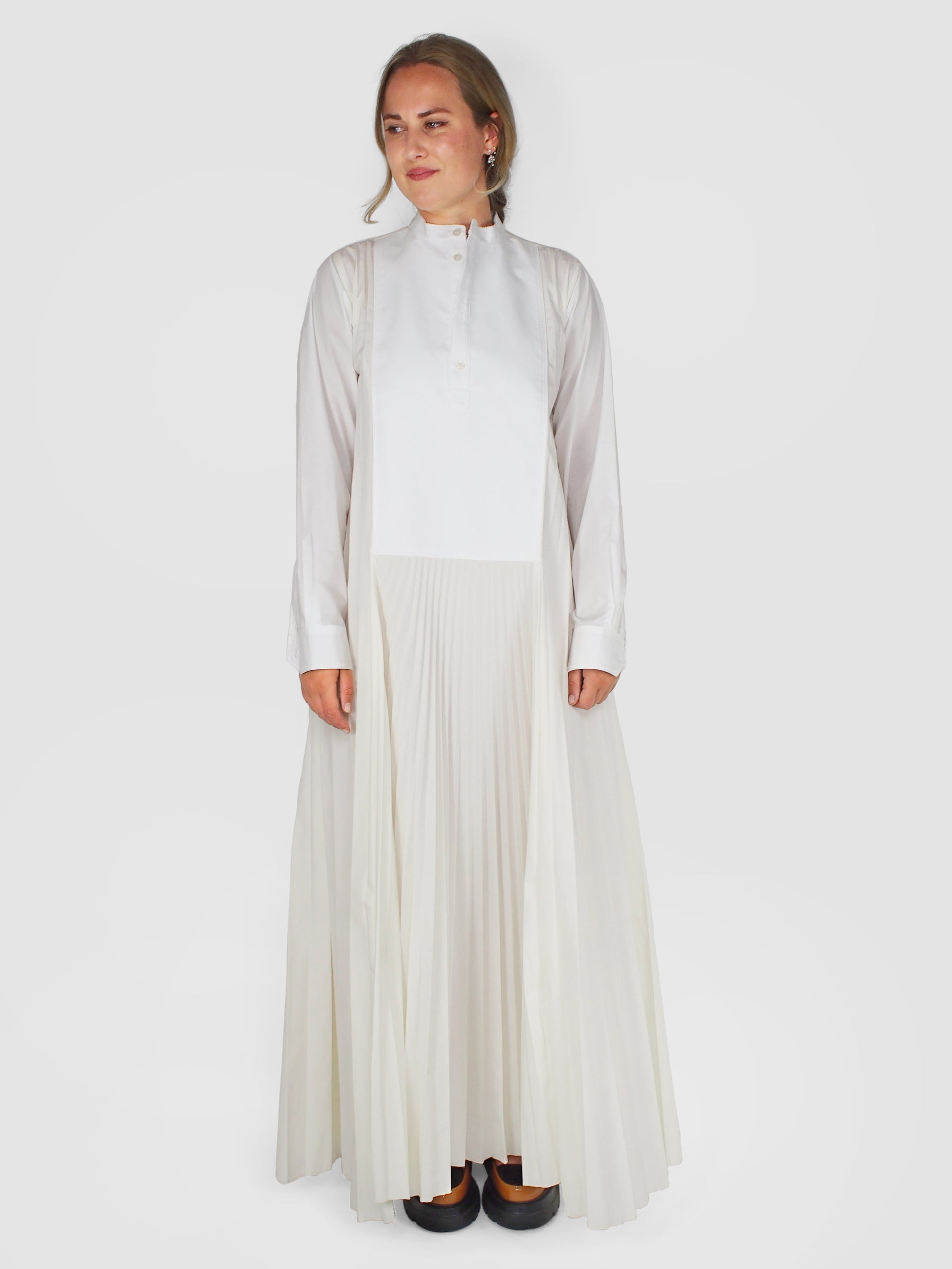 pleated dresses canada A-Line Scoop Neck Sleeveless Floor-Length Chiffon Evening Dresses With Pleated