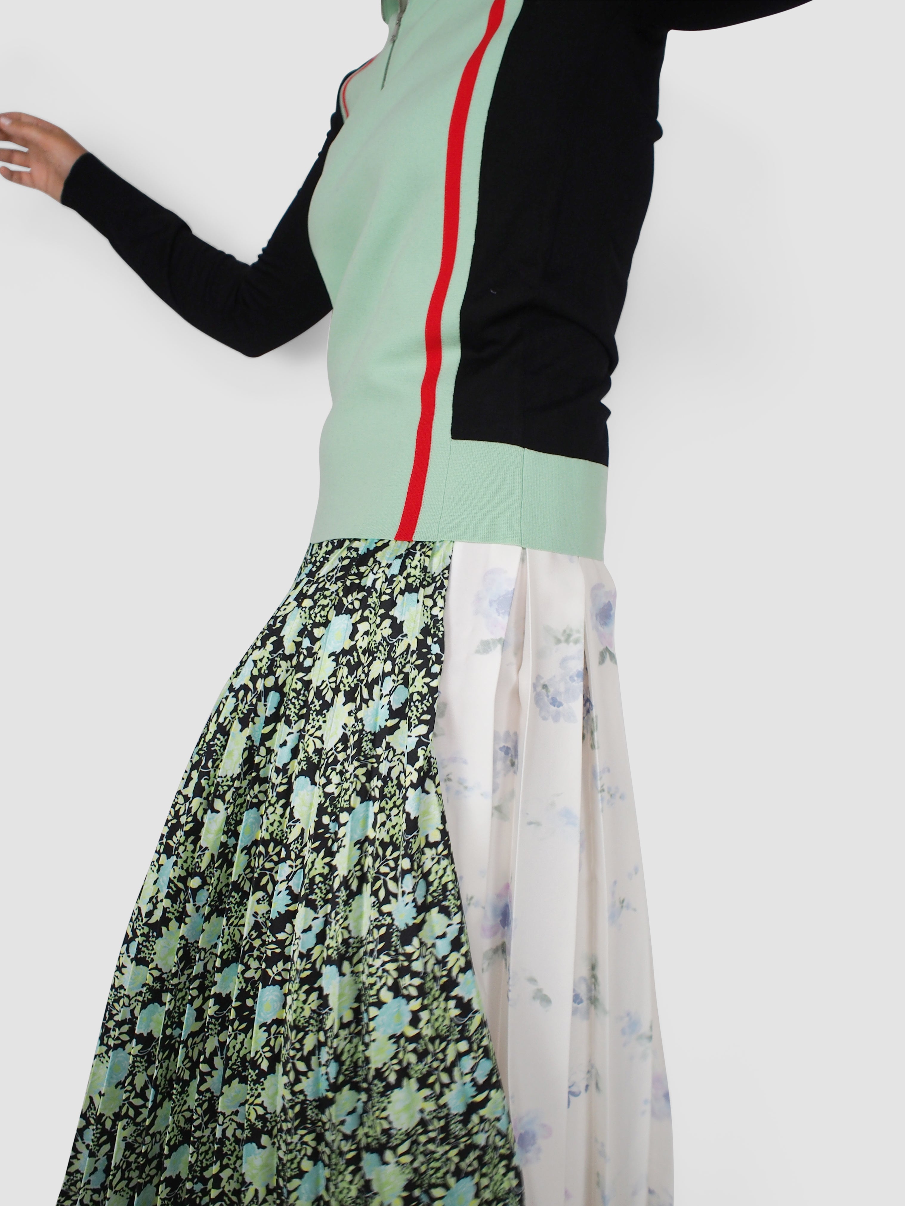 Plan C-Pleated Midi Skirt - Multi-Skirts-Boboli-Vancouver-Canada