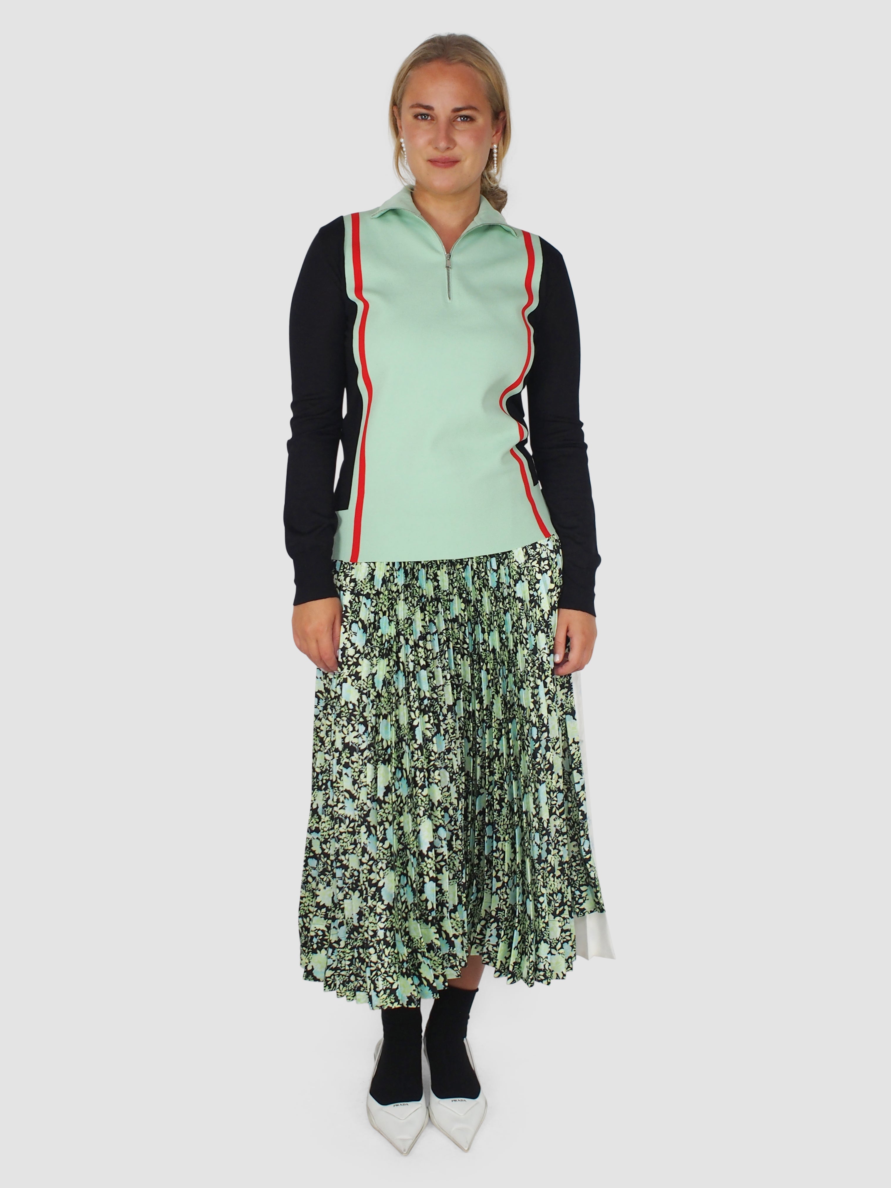 Plan C-Pleated Midi Skirt - Multi-Skirts-Boboli-Vancouver-Canada