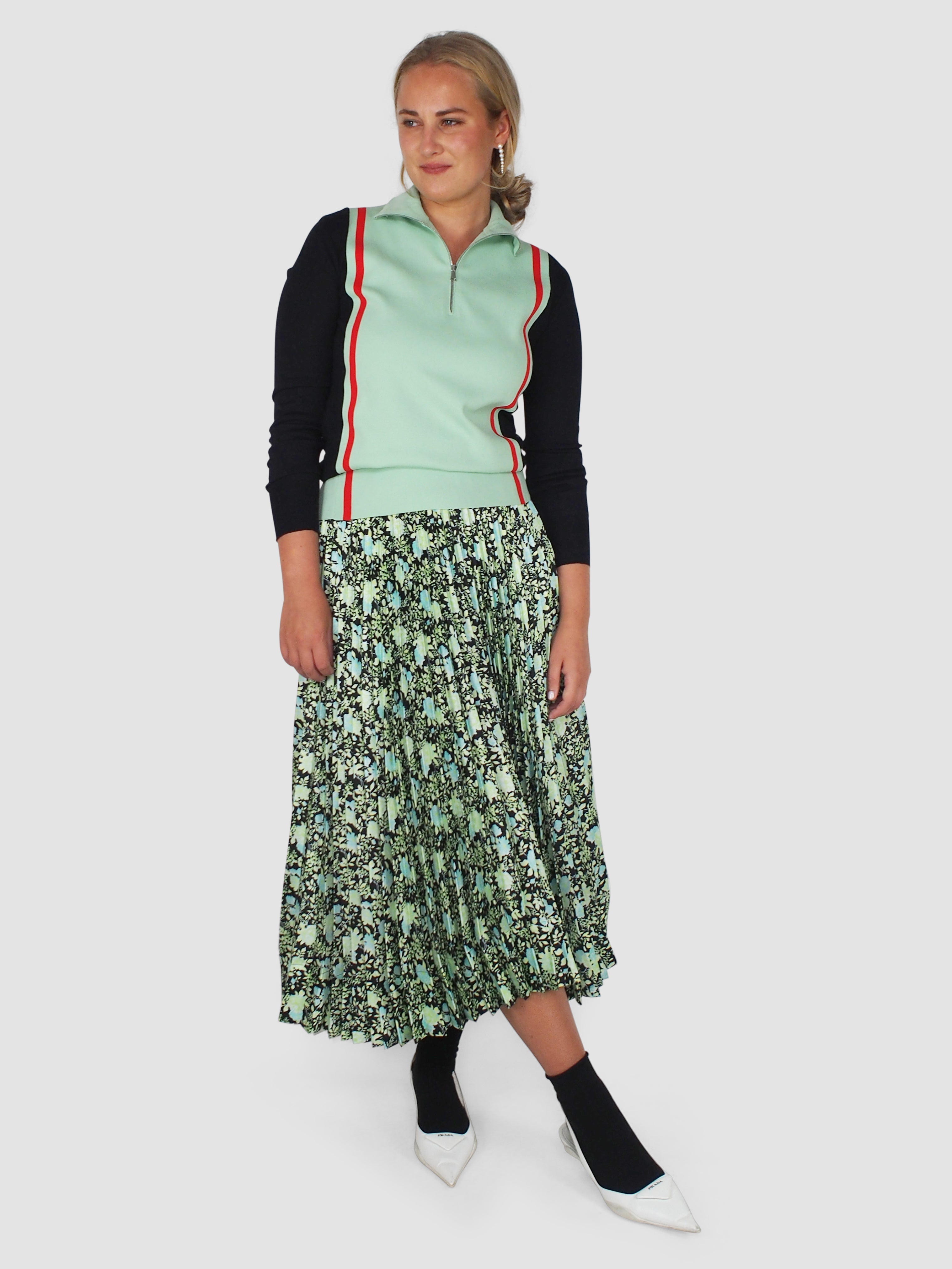 Plan C-Pleated Midi Skirt - Multi-Skirts-Boboli-Vancouver-Canada