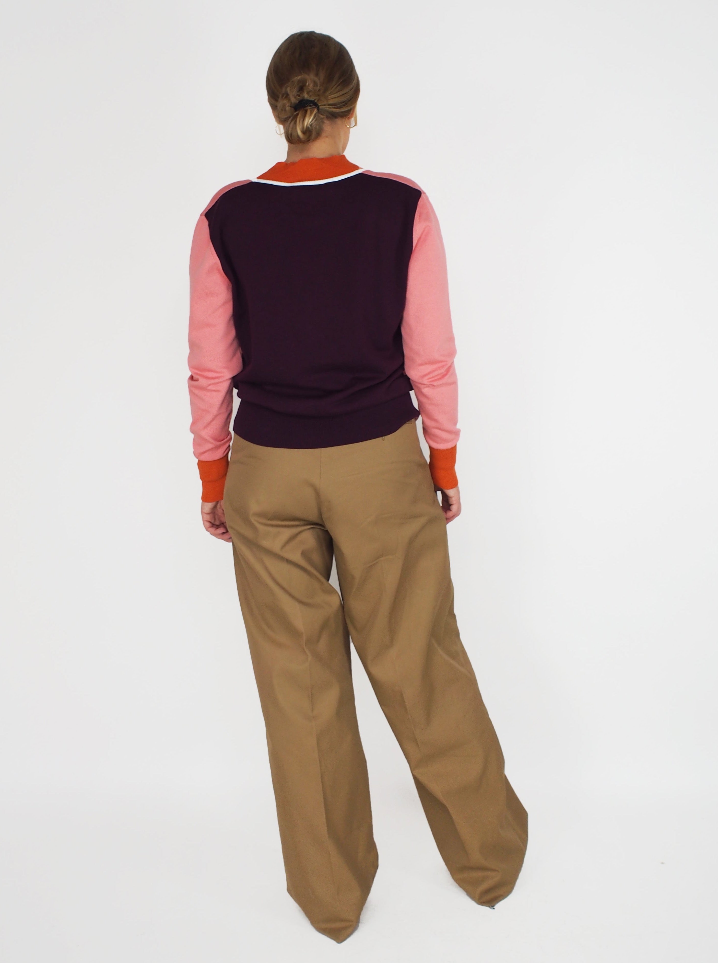 Plan C-Pleated Straight Leg Trousers - Gingerbread-Pants-Boboli-Vancouver-Canada