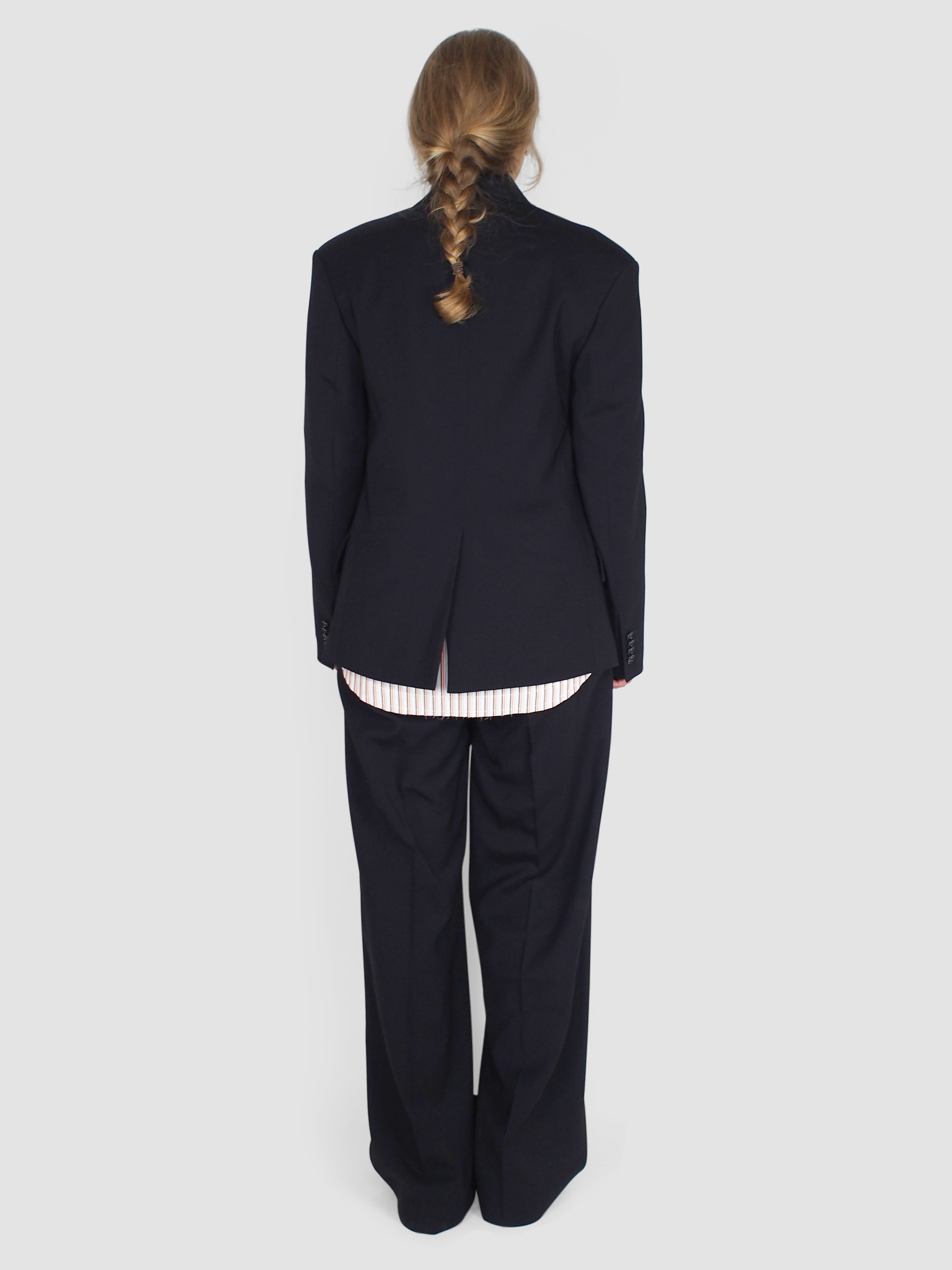 Plan C-Sartorial Dark Navy Blazer Jacket - Navy/Black-Blazers-Boboli-Vancouver-Canada