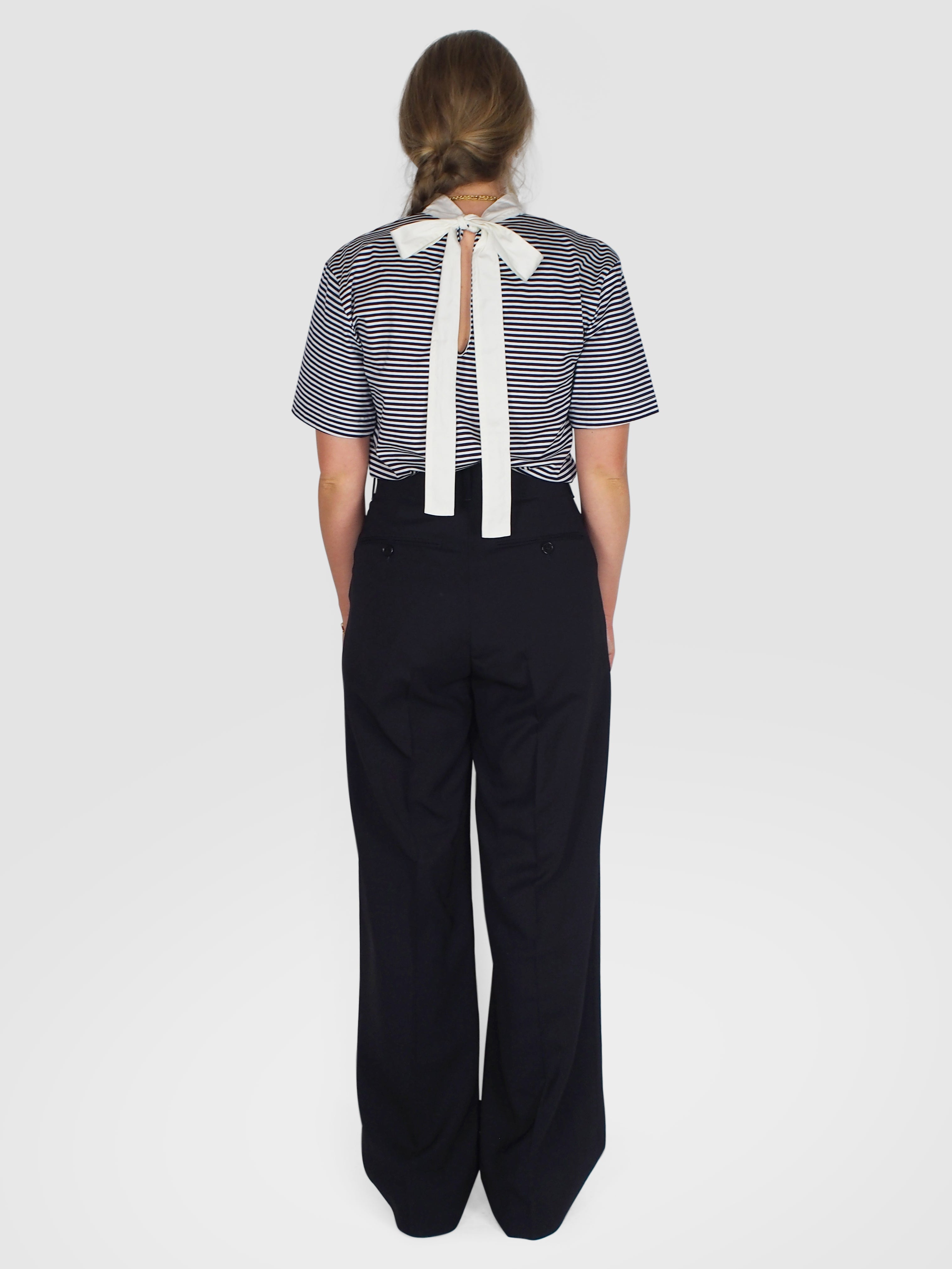 Plan C-Trousers - Navy/Black-Pants-Boboli-Vancouver-Canada