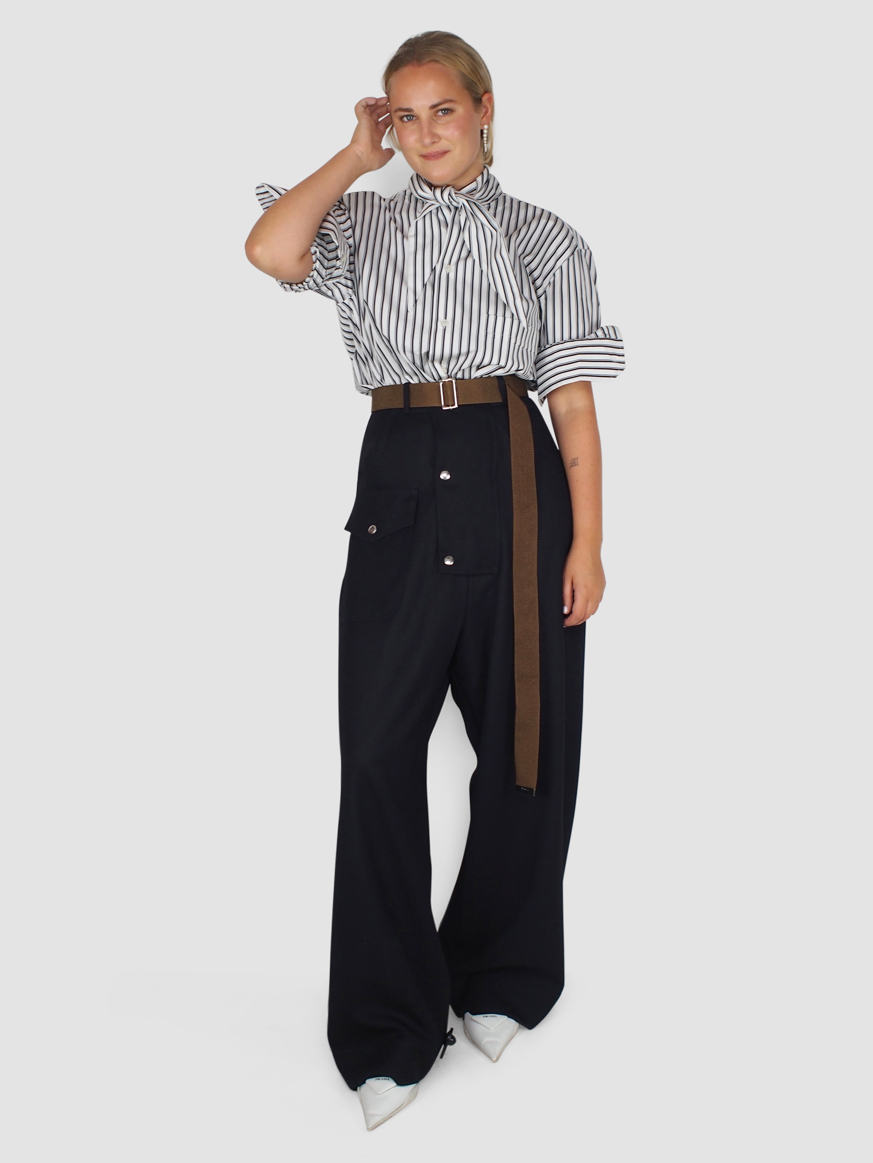 Plan C-Trousers - Navy/Black-Pants-Boboli-Vancouver-Canada