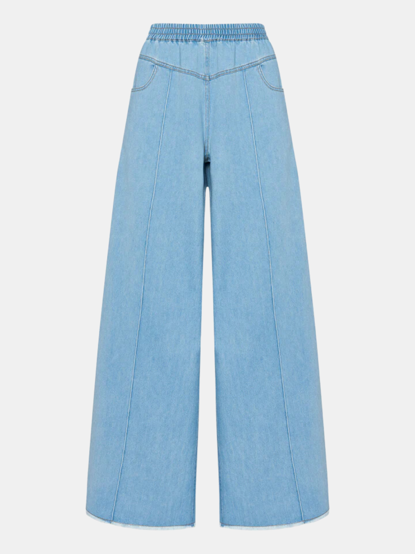 Rosetta Getty-Yoked Denim Pant - Light Blue-Pants-S-Boboli-Vancouver-Canada