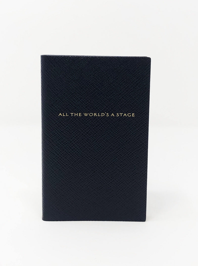 Smythson-All The Worlds A Stage' Notebook - Navy Blue-Notebooks-Boboli-Vancouver-Canada