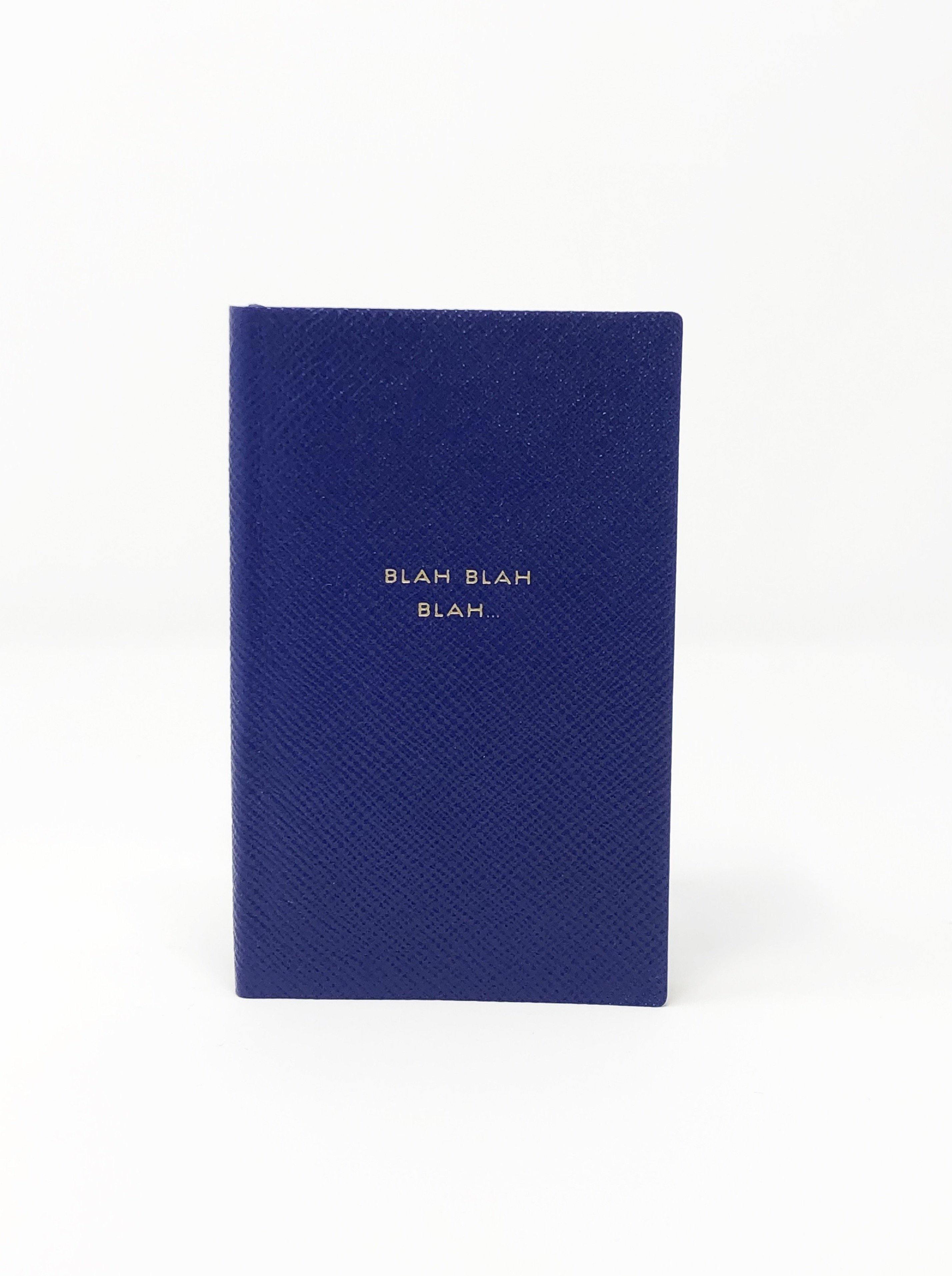 Smythson-Blah Blah Blah Notebook - Cobalt-Notebooks-Boboli-Vancouver-Canada