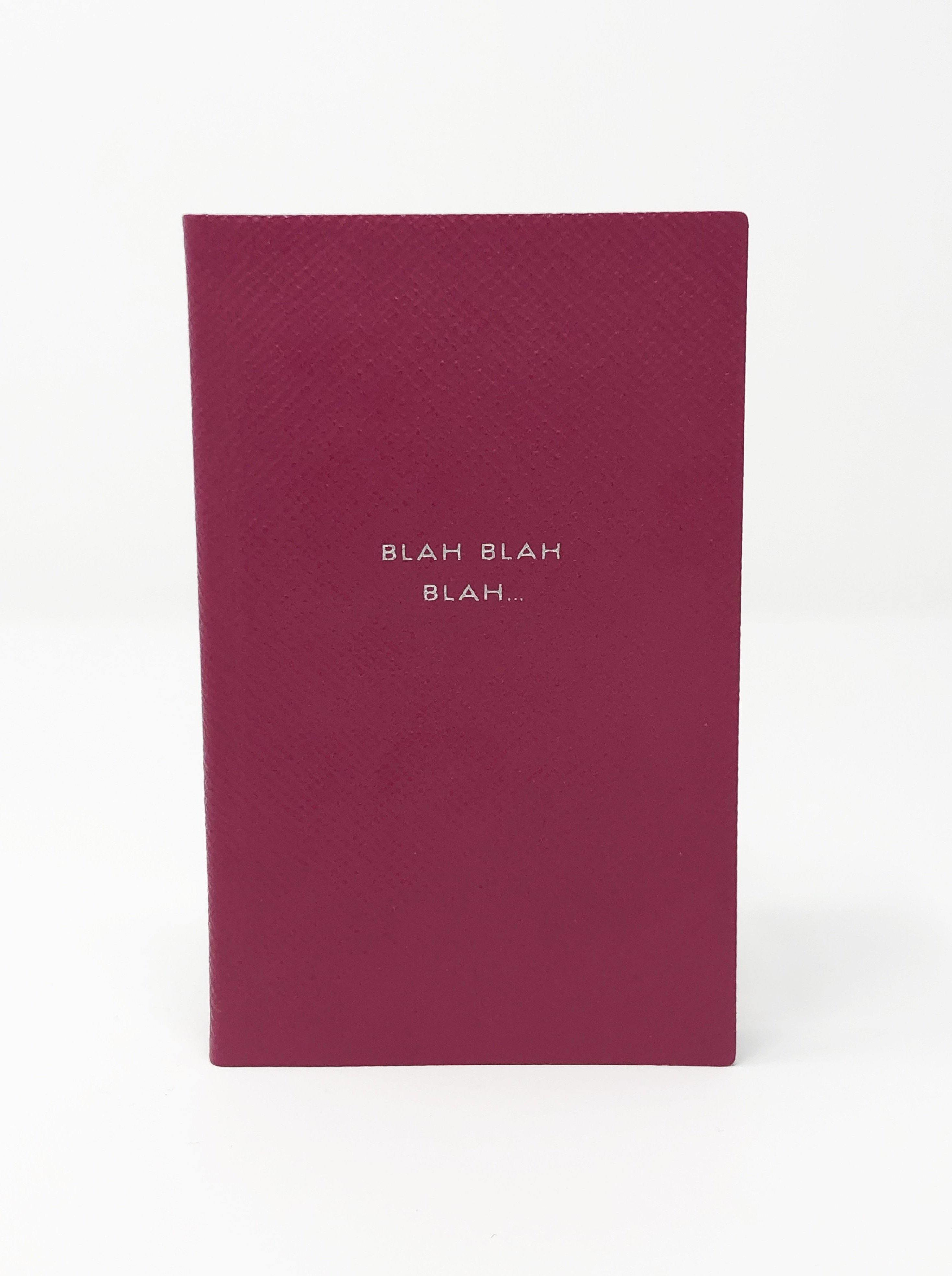 Smythson-Blah Blah Blah Notebook - Fuchsia-Notebooks-Boboli-Vancouver-Canada