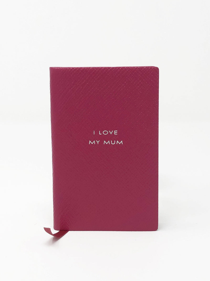 Smythson-I Love My Mum Mini Notebook - Fuchsia-Notebooks-Boboli-Vancouver-Canada