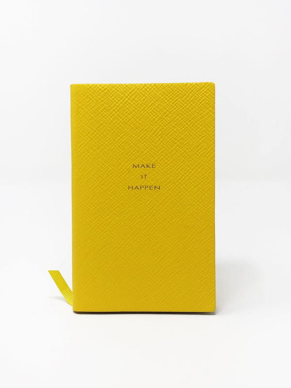 Smythson-Make It Happen Notebook - Yellow-Notebooks-Boboli-Vancouver-Canada