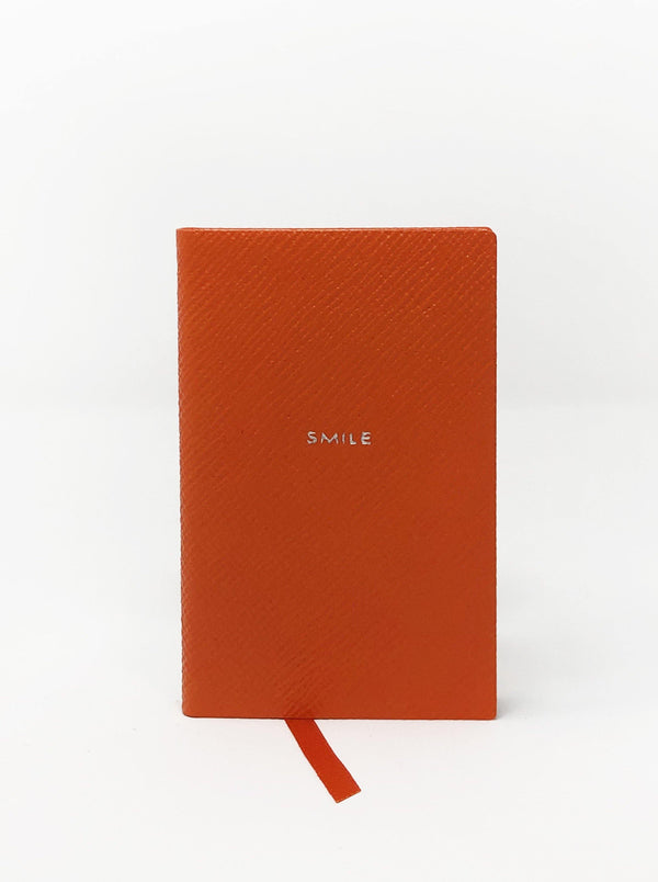 Smythson-Smile Mini Notebook - Orange-Notebooks-Boboli-Vancouver-Canada