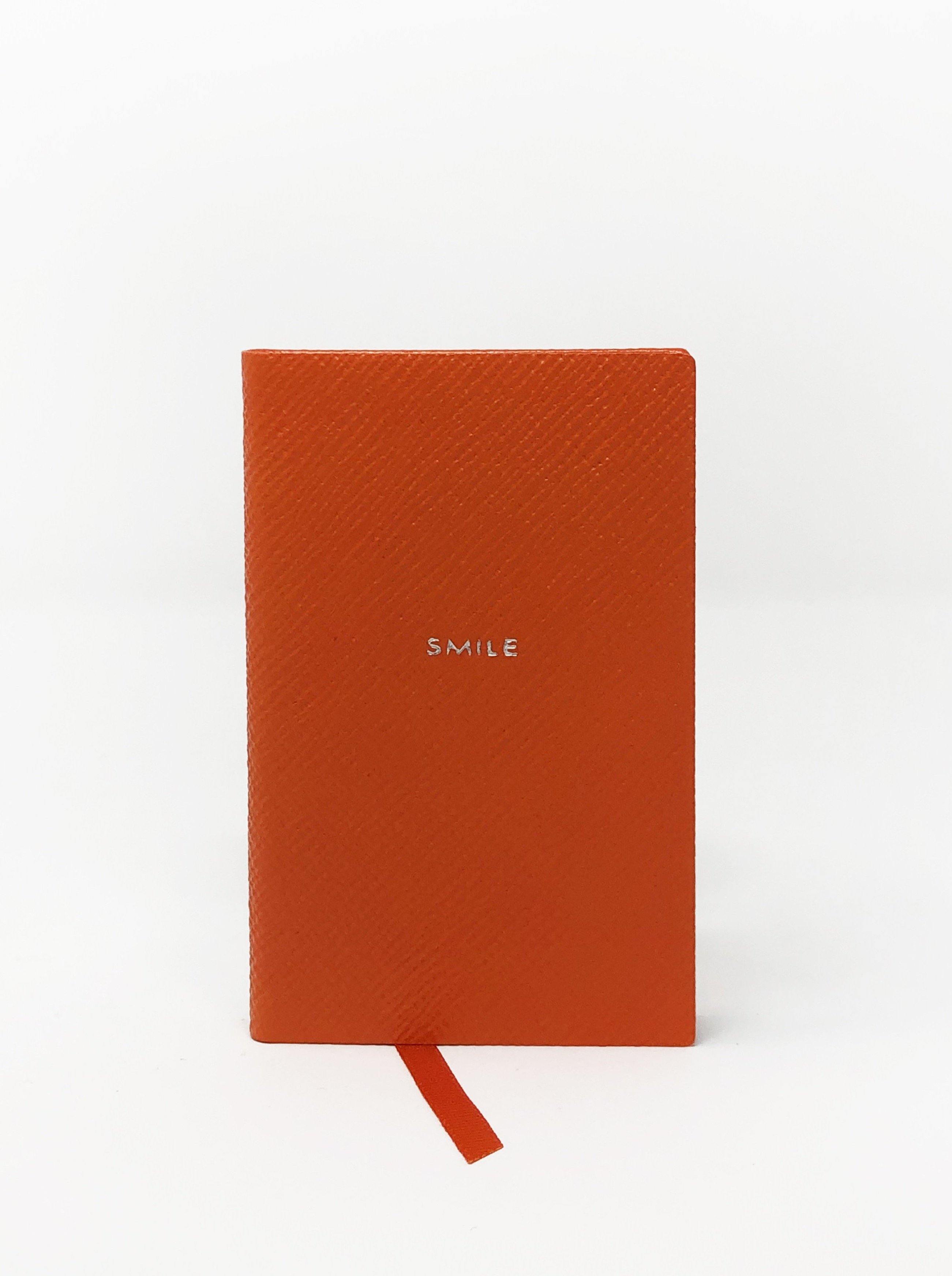 Smythson-Smile Mini Notebook - Orange-Notebooks-Boboli-Vancouver-Canada