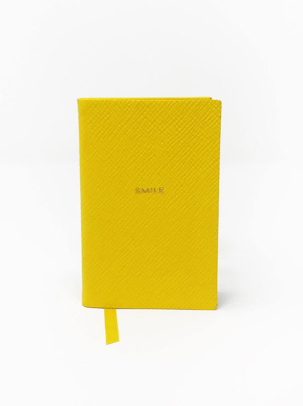 Smythson-Smile Mini Notebook - Yellow-Notebooks-Boboli-Vancouver-Canada
