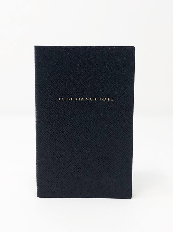 Smythson-To Be Or Not To Be Notebook - Navy Blue-Notebooks-Boboli-Vancouver-Canada