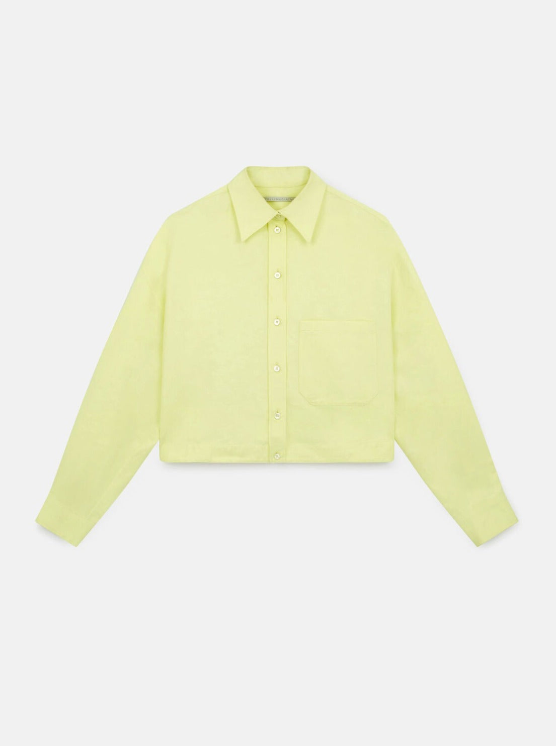 Stella McCartney-Cropped Button-Up Shirt - Yellow-Shirts-Boboli-Vancouver-Canada