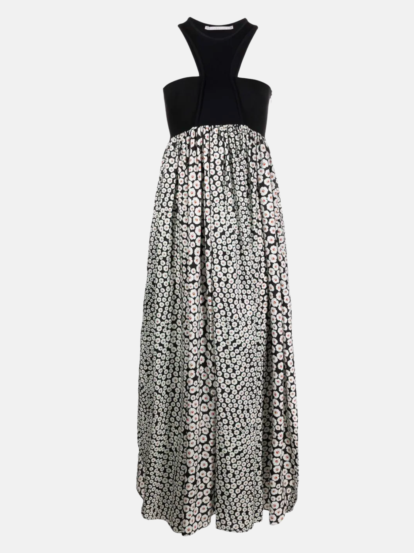 Stella McCartney-Floral Silk Habotai Maxi Dress - Black-Dresses-Boboli-Vancouver-Canada