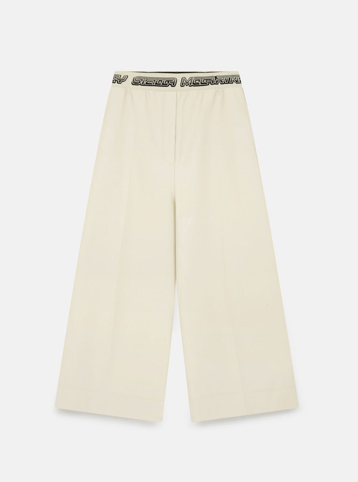 Stella McCartney-Logo Tape Cropped Trouser - Oatmeal-Pants-Boboli-Vancouver-Canada