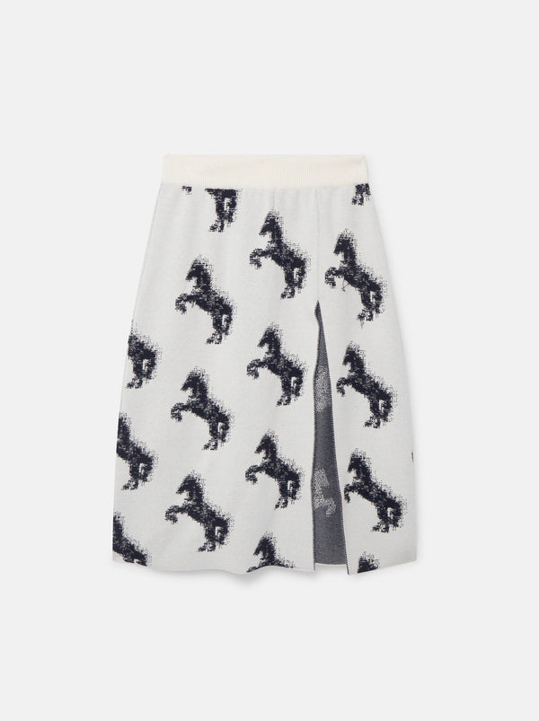 Stella McCartney-Pixel Horse Wool Jaquard Skirt - Multi-Skirts-S-Boboli-Vancouver-Canada