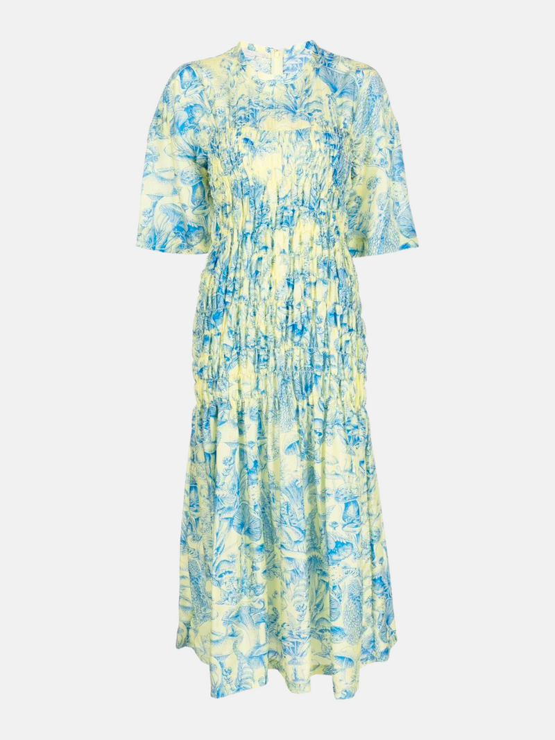 Stella McCartney-Washed Silk Habotai Fungi Print Dress - Banana-Dresses-Boboli-Vancouver-Canada