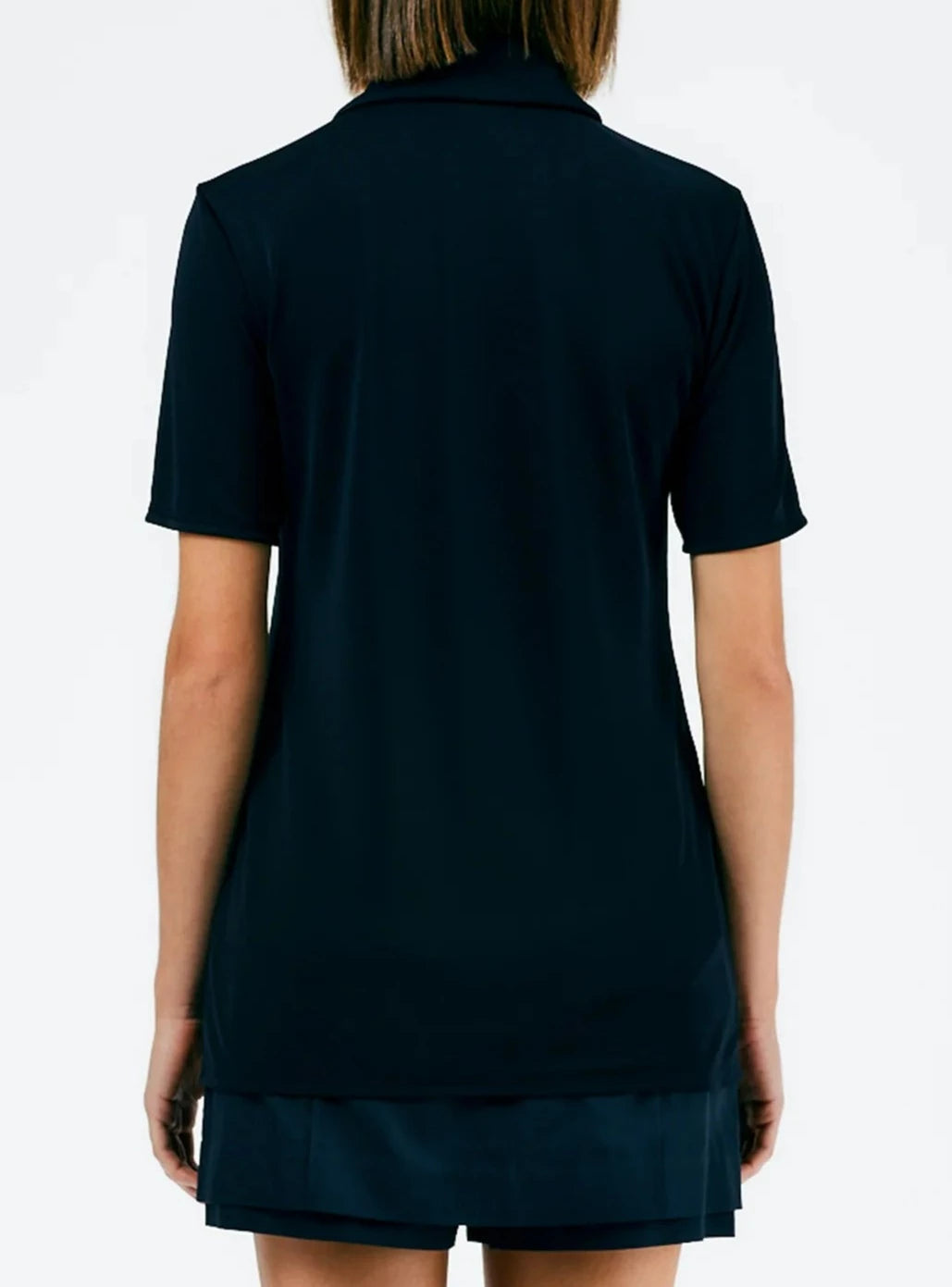 Tibi-Harlow Jersey Slim S.S. Shirt - Navy Blue-Shirts-Boboli-Vancouver-Canada